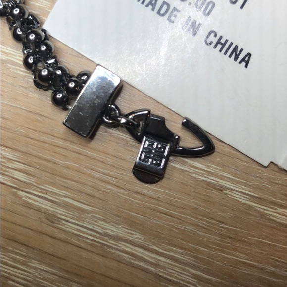 Givenchy Blue Crystal Pearl Gunmetal Choker - Picture 3 of 6